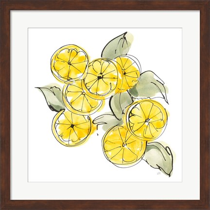 Framed Cut Lemons I Print