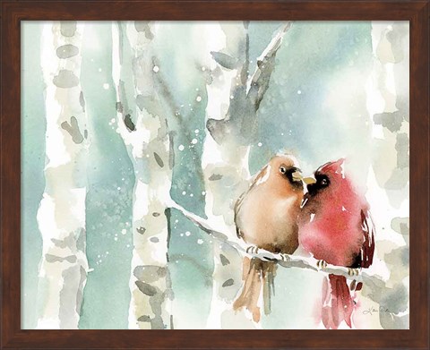 Framed Christmas Cardinals Print