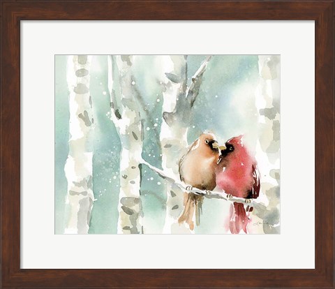 Framed Christmas Cardinals Print