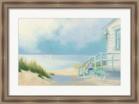 Framed Morning Ride to the Beach Print