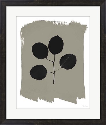 Framed Nature by the Lake Leaves II Gray Print