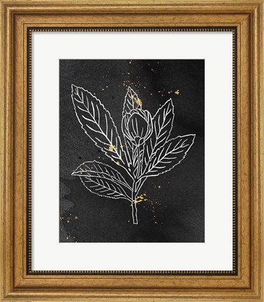 Framed Indigo Blooms IV Black Print