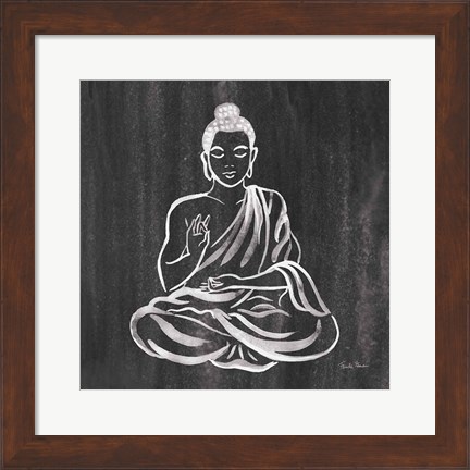 Framed Buddha Gray Print