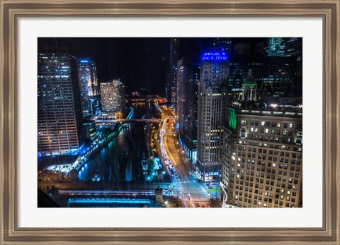 Framed Chicago Nights Print