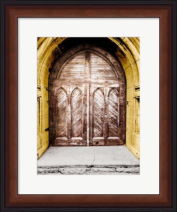 Framed Golden Cathedral Door I Print