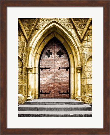 Framed Golden Cathedral Door II Print