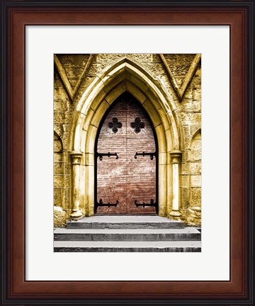 Framed Golden Cathedral Door II Print