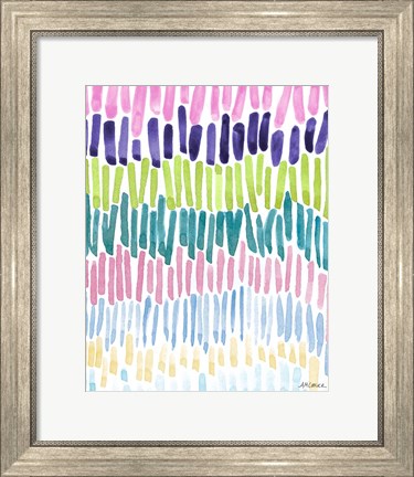 Framed Colorful Waterfall Stripes Print