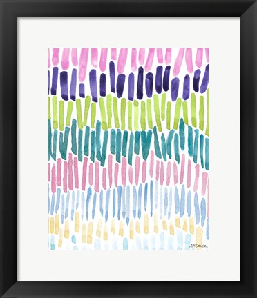 Framed Colorful Waterfall Stripes Print