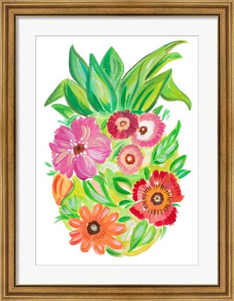 Framed Tropical Blooming Pineapple Print