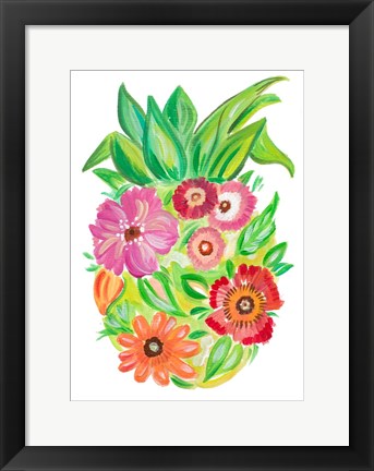 Framed Tropical Blooming Pineapple Print