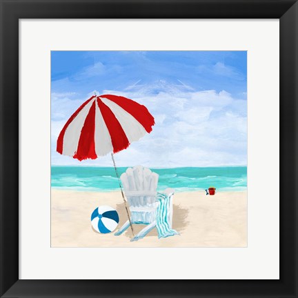 Framed Beach Chair with Umbrella Print