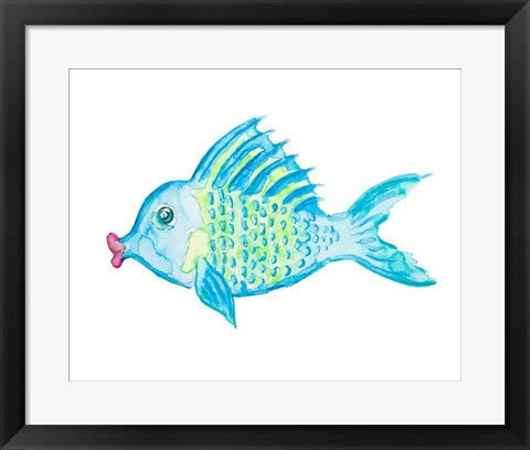 Framed Yellow and Blue Fish II Print