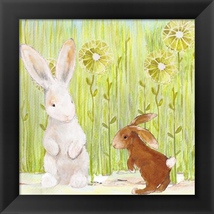 Framed Bunnies II Print