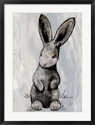 Framed Bunny on Marble III Print