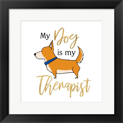 Framed Puppy Positive V Print