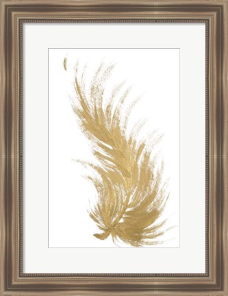 Framed Gold Feather II Print