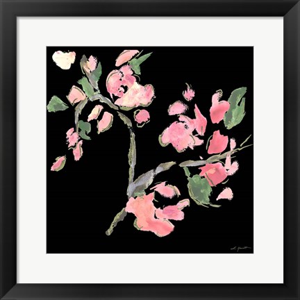 Framed Dark Evening Floral II Print