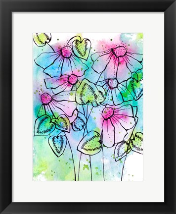 Framed Vibrant Bursts and Blossoms Print