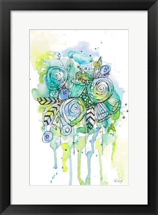 Framed Floral Bouquet Wash Print