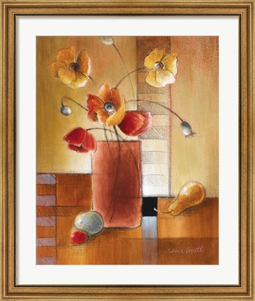 Framed Afternoon Poppy Still Life I Print