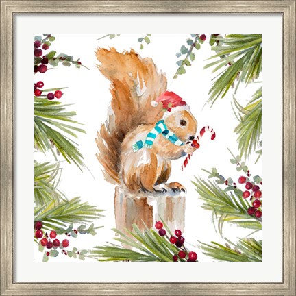 Framed Holiday Squirrel Print