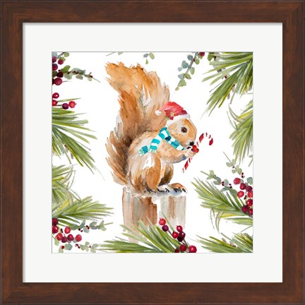 Framed Holiday Squirrel Print