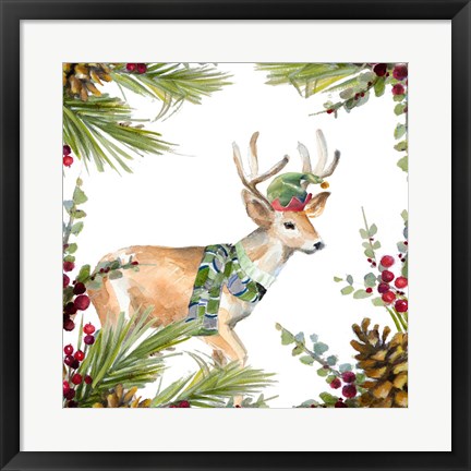 Framed Holiday Deer Print