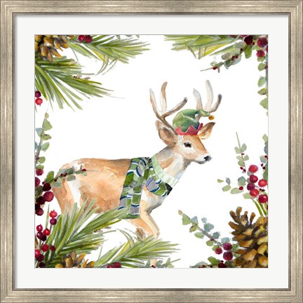 Framed Holiday Deer Print