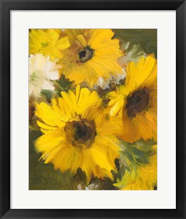 Framed Bright Yellow Sunflowers Print