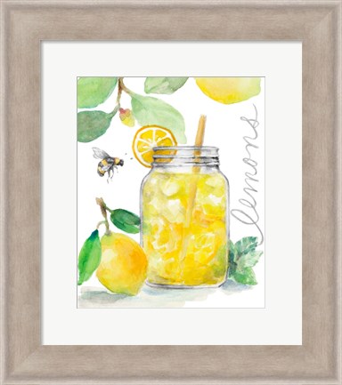 Framed Bee-Friend The Lemons and Lemonade Print