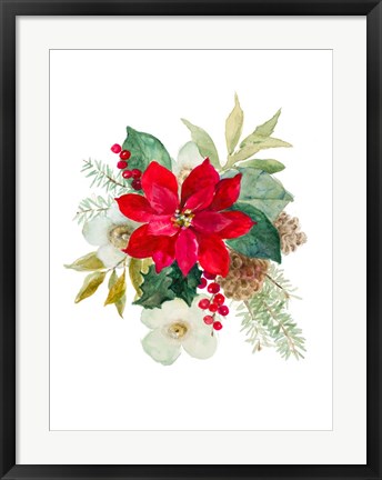 Framed Blooming Poinsettia II Print