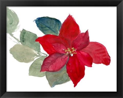 Framed Bright Poinsettia II Print