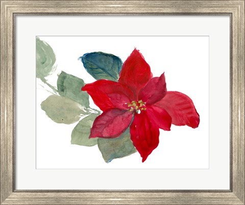 Framed Bright Poinsettia II Print