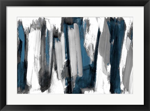 Framed Silver And Dark Rhythm II Print