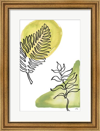 Framed Tropical Palm Contours I Print