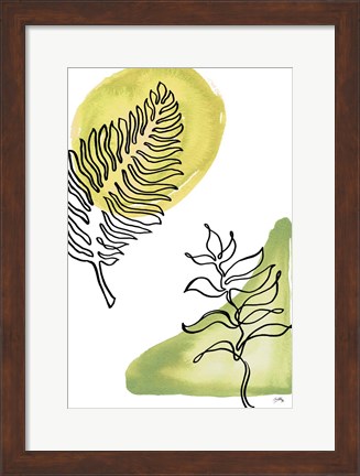 Framed Tropical Palm Contours I Print