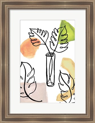 Framed Tropical Palm Contours II Print