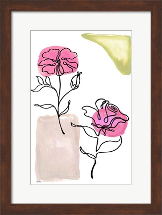 Framed Modern Floral Line I Print