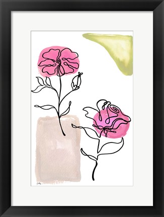 Framed Modern Floral Line I Print