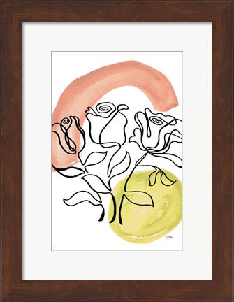 Framed Modern Floral Line II Print