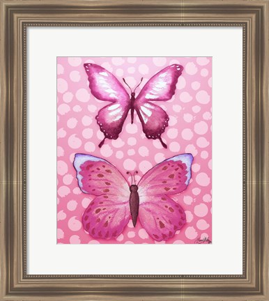 Framed Butterfly Duo in Pink Print