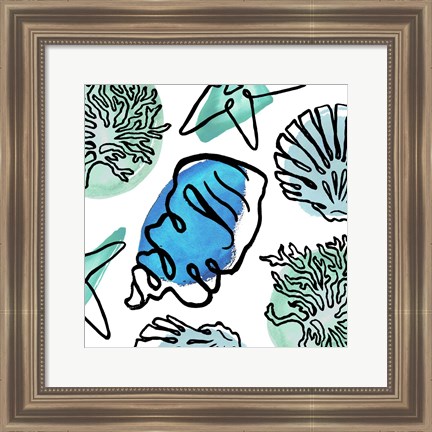 Framed Coastal Contours Fusion III Print