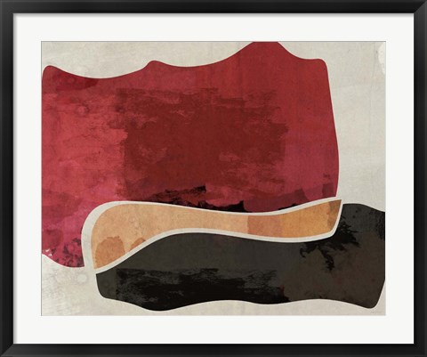 Framed Red and Black Machine Abstract Print