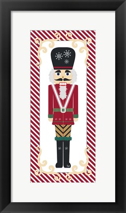 Framed Nutcracker On Red Stripe II Print