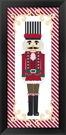 Framed Nutcracker On Red Stripe III Print