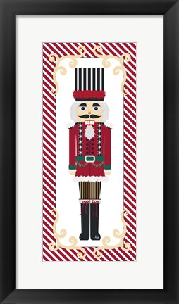 Framed Nutcracker On Red Stripe III Print