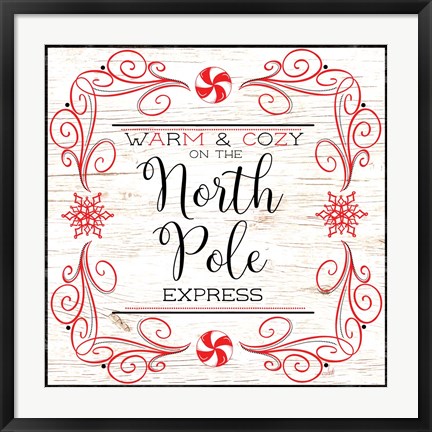 Framed North Peppermint Pole I Print