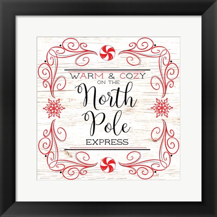 Framed North Peppermint Pole I Print