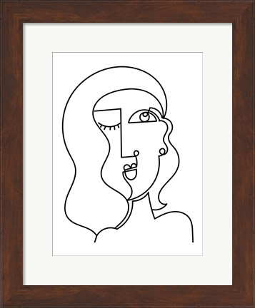 Framed Loopy Line Lady II Print